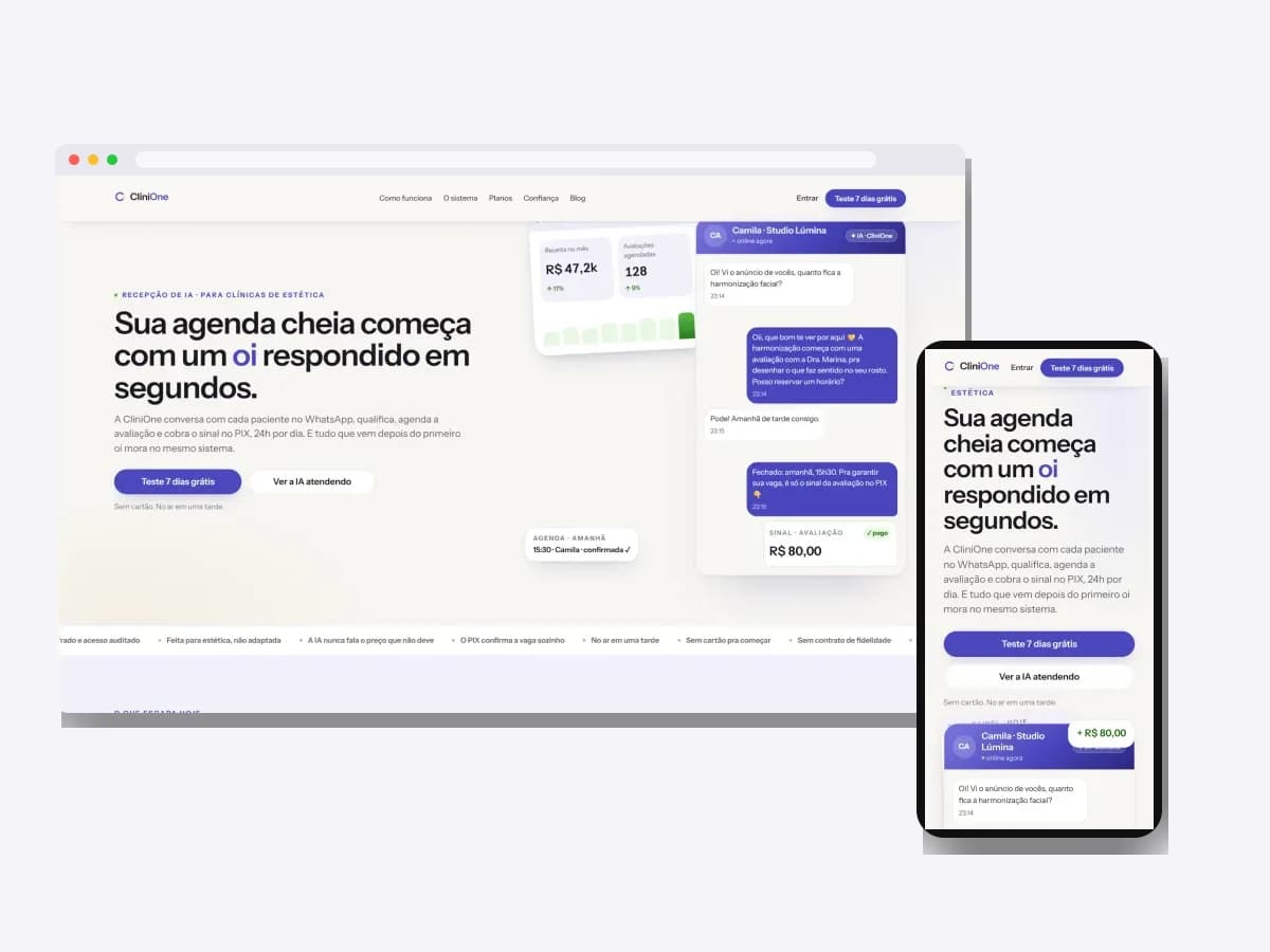 Trabalho da Venera Digital para CliniOne