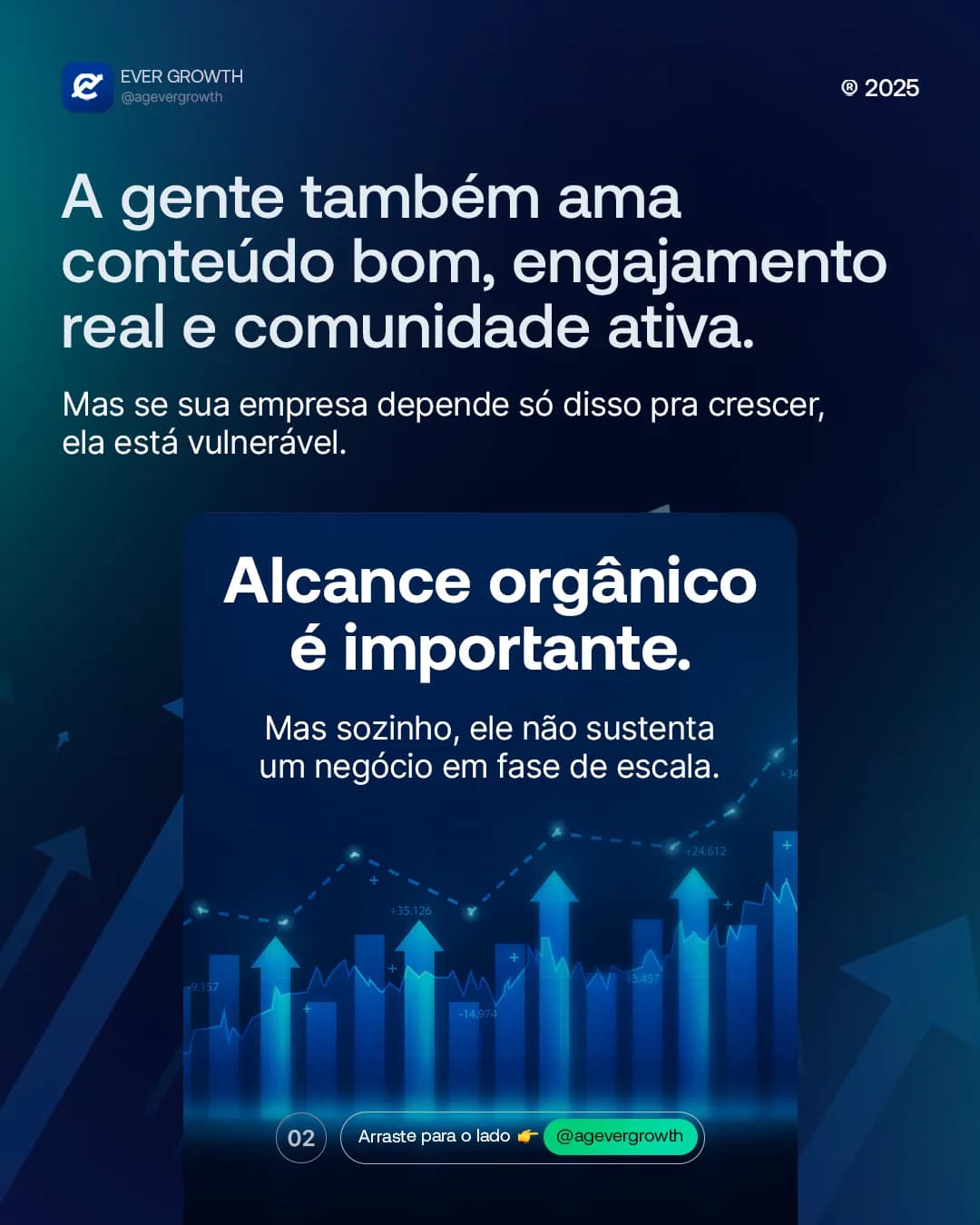 Confiar só no orgânico é arriscado, peça 2 de 6, feita pela Venera Digital para Ever Growth