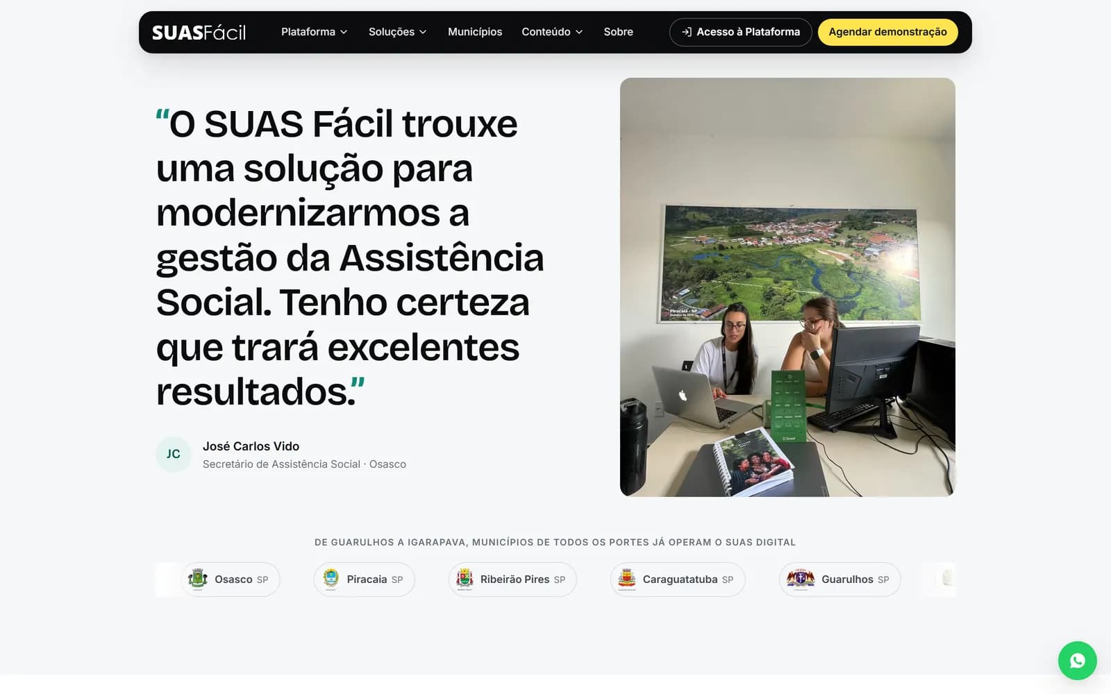 O novo site do SUAS Fácil, tela 6 de 8, site feito pela Venera Digital para SUAS Fácil
