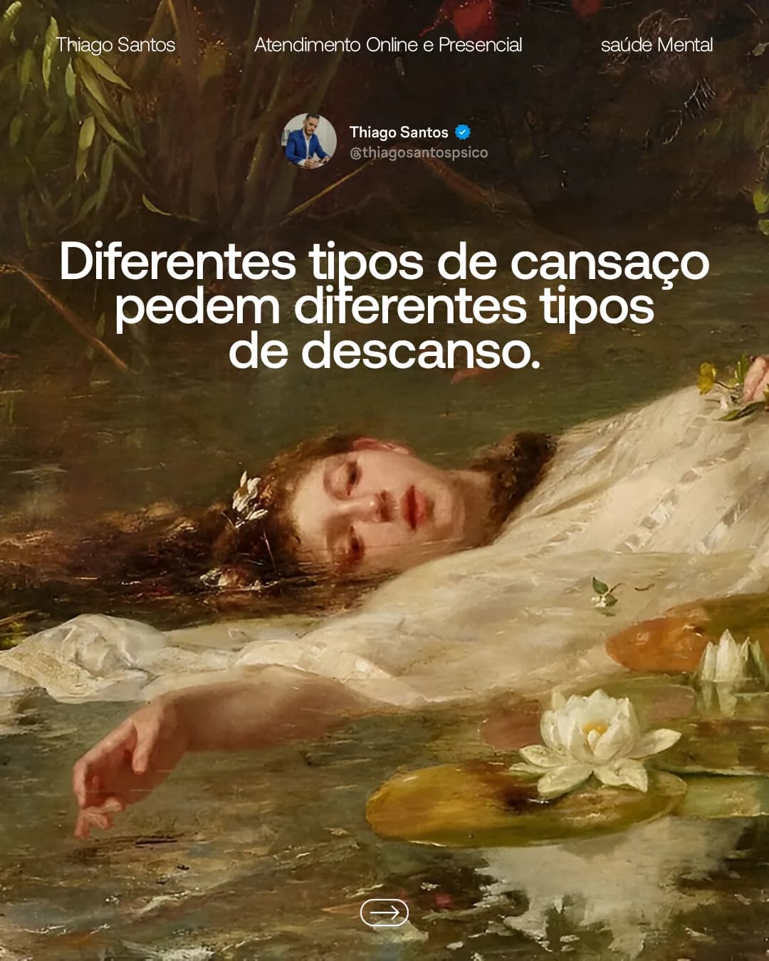 Diferentes tipos de cansaço, peça 1 de 7, feita pela Venera Digital para Thiago Santos
