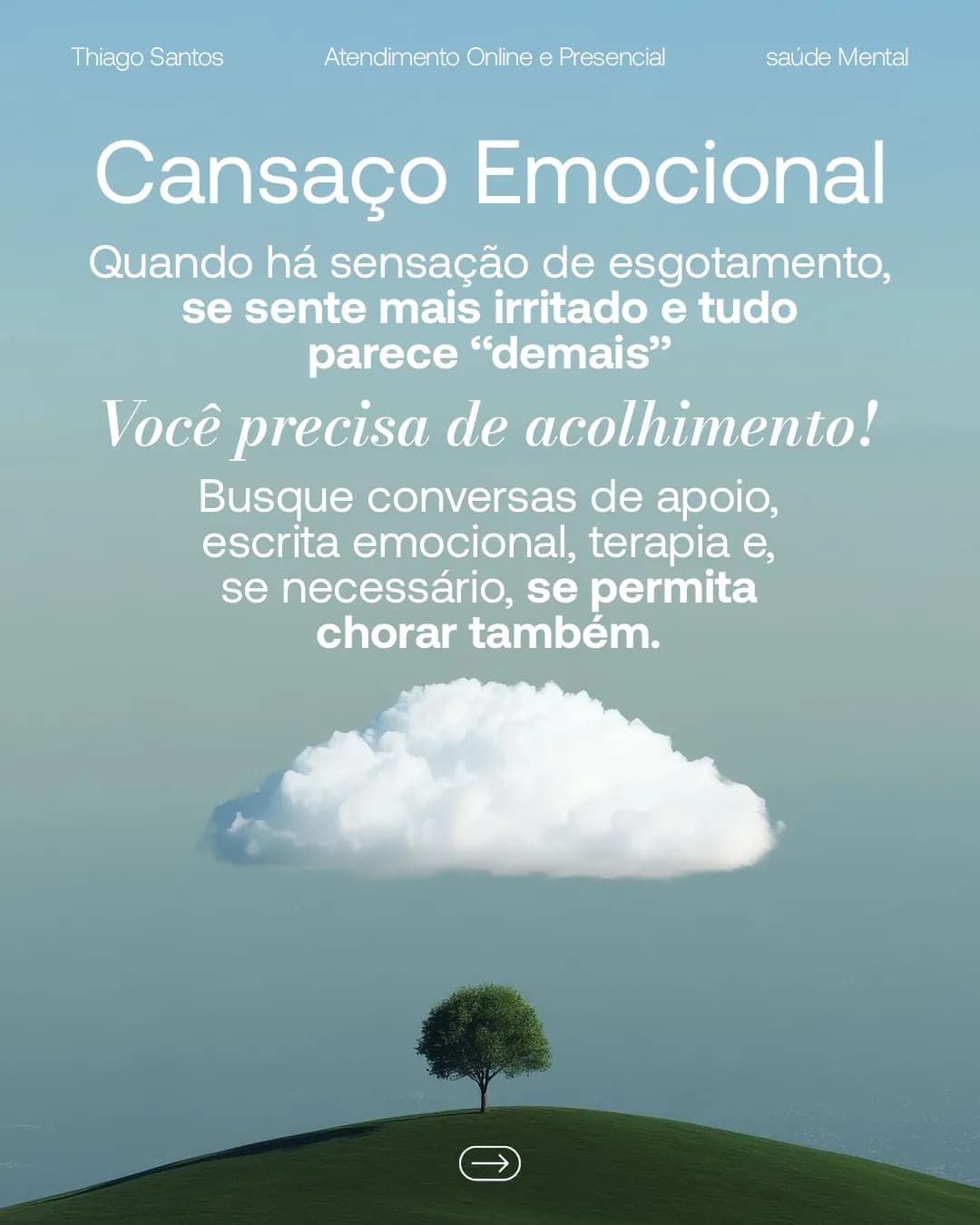 Diferentes tipos de cansaço, peça 5 de 7, feita pela Venera Digital para Thiago Santos