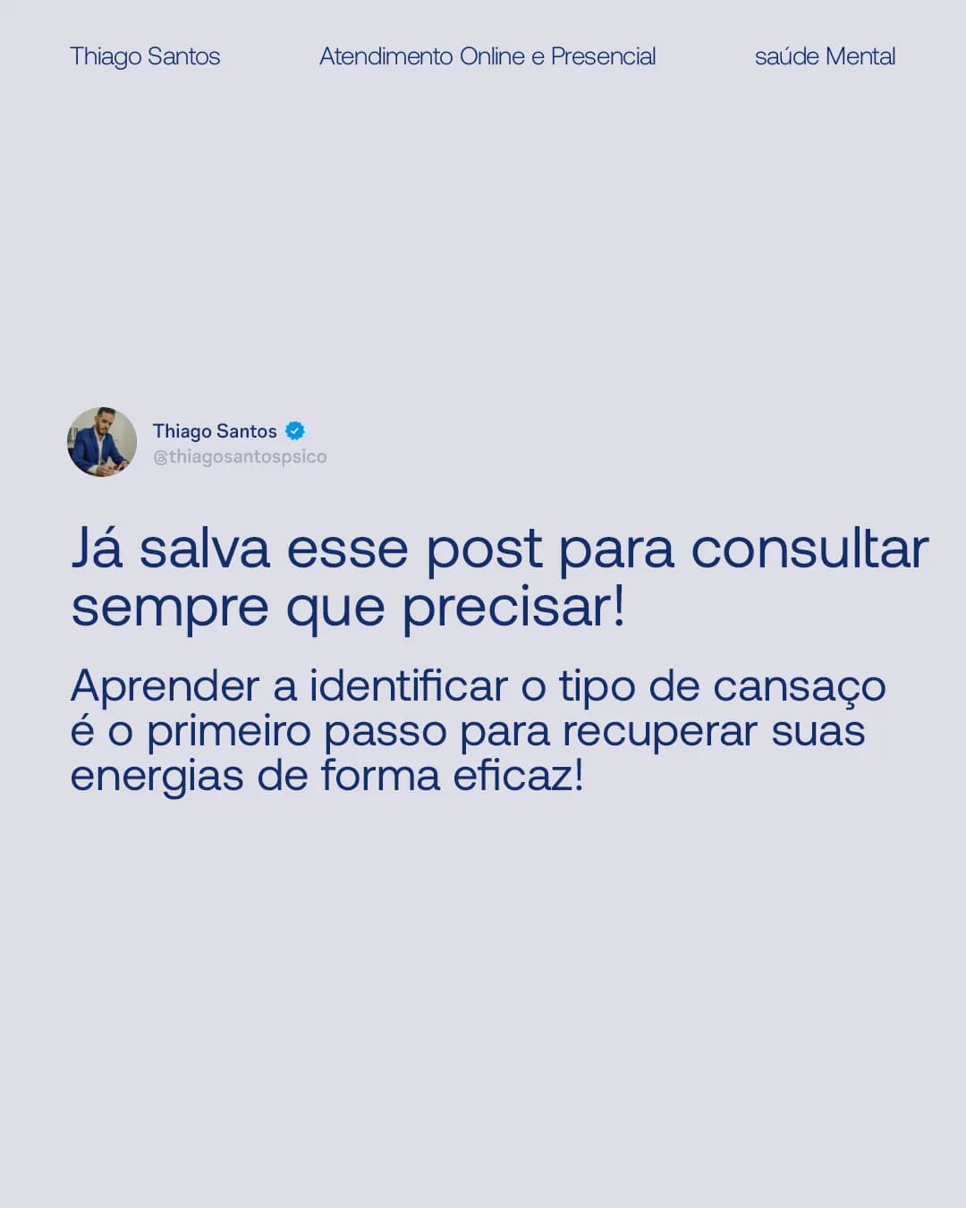 Diferentes tipos de cansaço, peça 7 de 7, feita pela Venera Digital para Thiago Santos