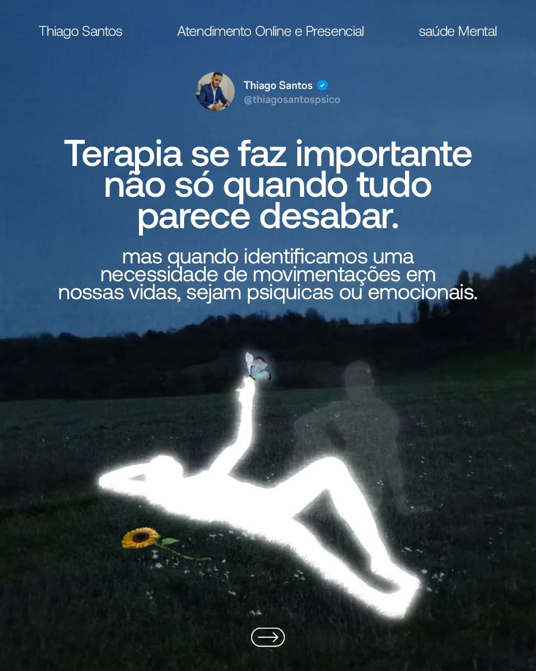 Você não precisa esperar uma crise, peça 1 de 7, feita pela Venera Digital para Thiago Santos