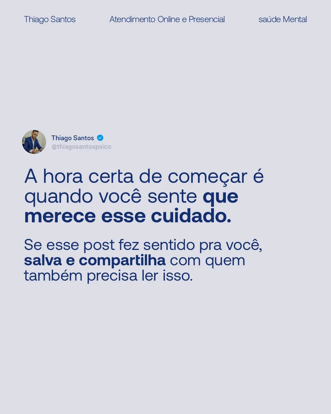Você não precisa esperar uma crise, peça 7 de 7, feita pela Venera Digital para Thiago Santos
