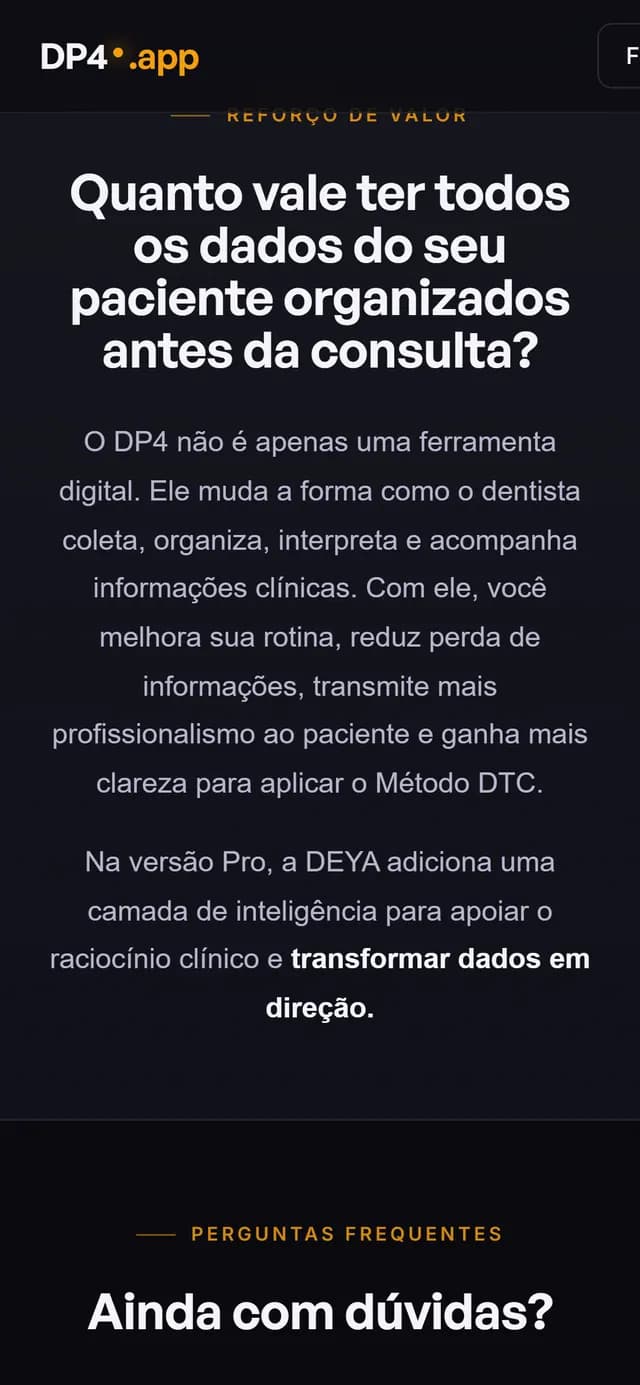 DP4 no celular, tela 6 de 7, site feito pela Venera Digital para DP4
