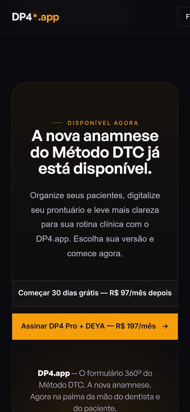 DP4 no celular, tela 7 de 7, site feito pela Venera Digital para DP4