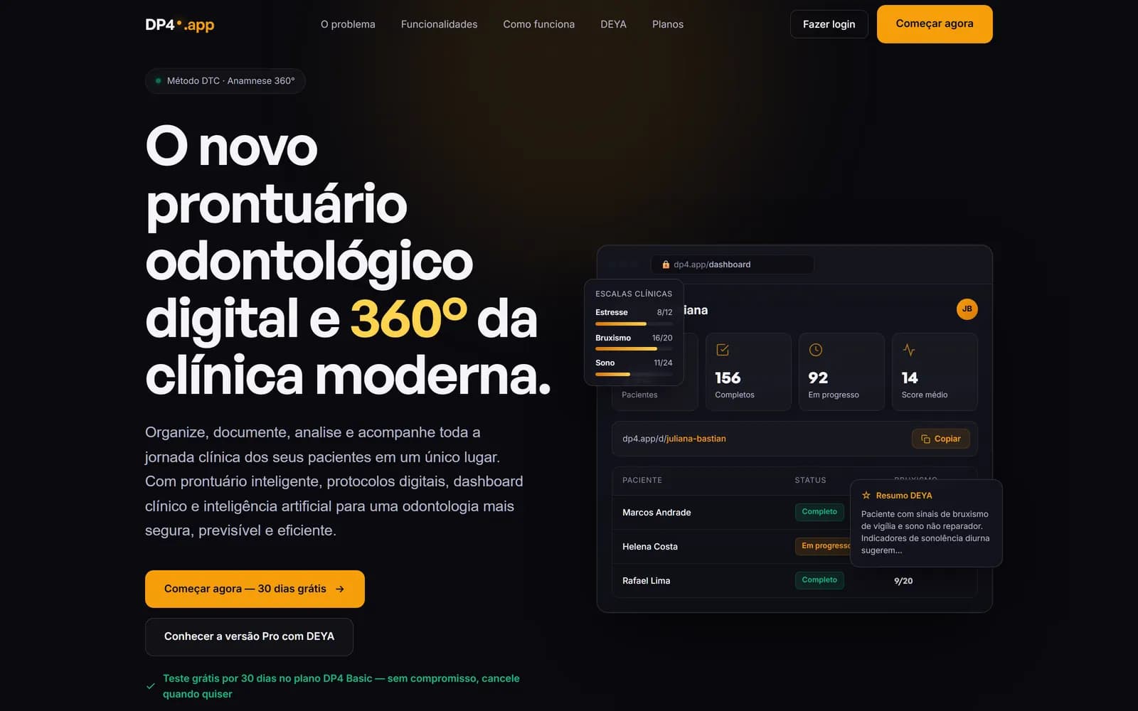 O site do DP4, tela 1 de 9, site feito pela Venera Digital para DP4