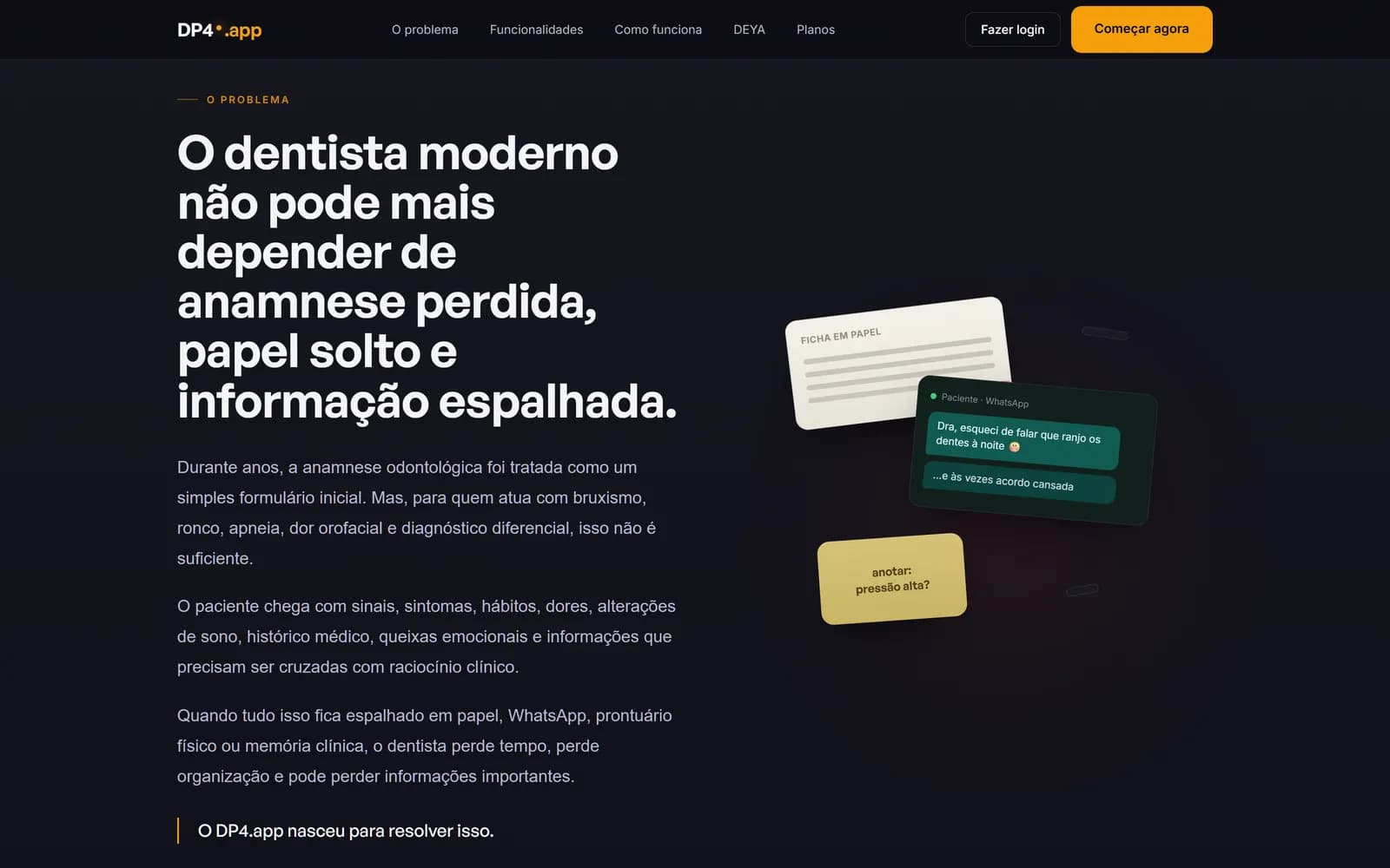O site do DP4, tela 2 de 9, site feito pela Venera Digital para DP4