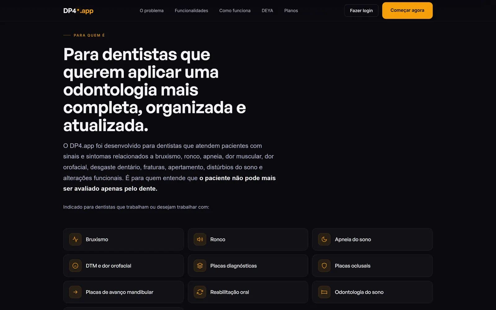O site do DP4, tela 4 de 9, site feito pela Venera Digital para DP4