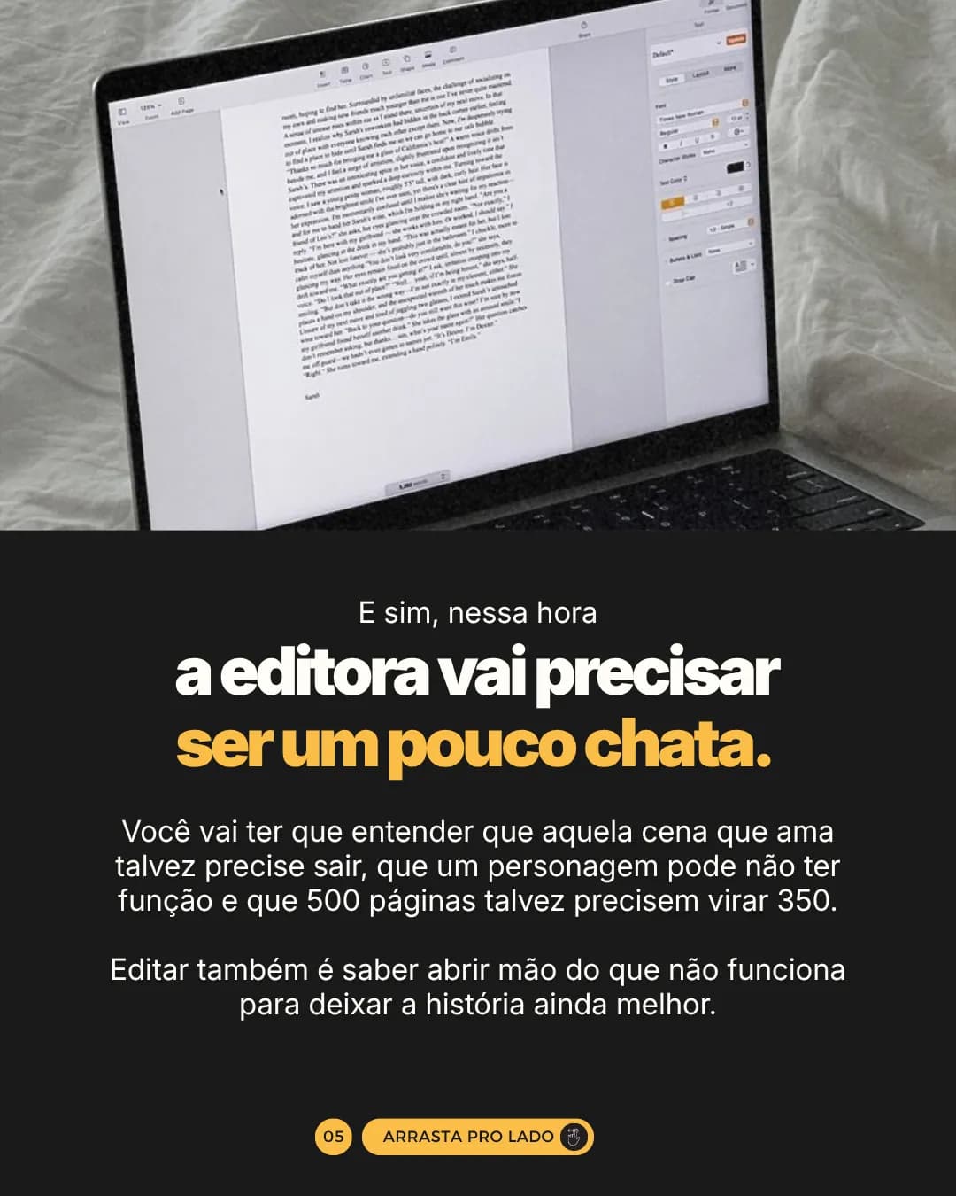 Crie como escritora, corte como editora, peça 5 de 6, feita pela Venera Digital para Lígia Rabay