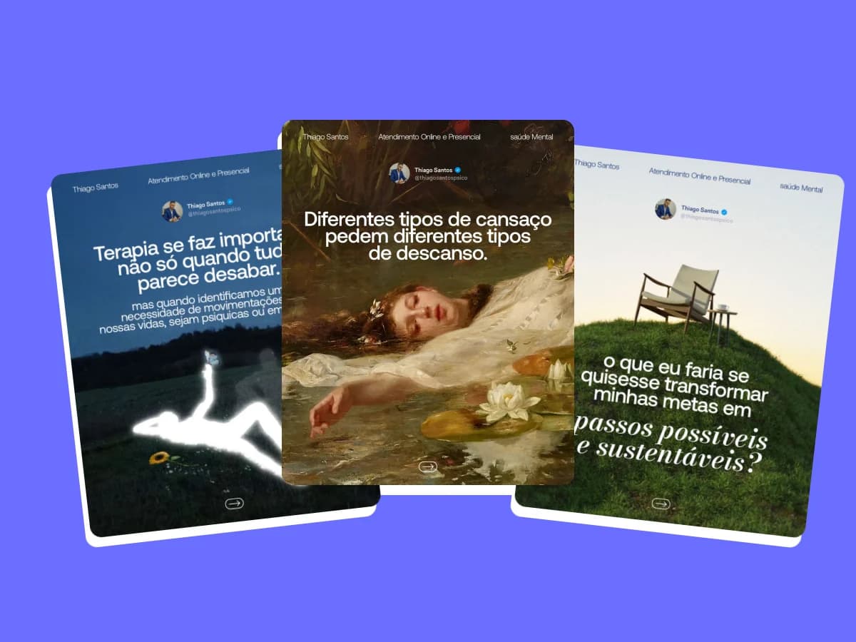 Peças de social media criadas pela Venera Digital para Thiago Santos