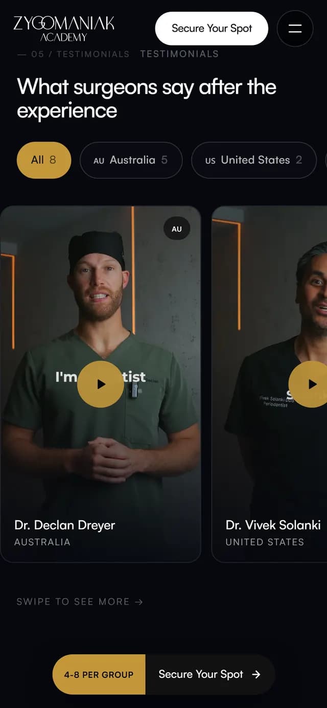 AllOnX no celular, tela 5 de 7, site feito pela Venera Digital para Zygomaniak Academy