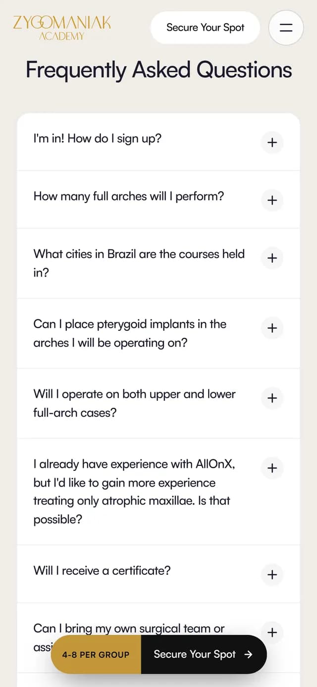 AllOnX no celular, tela 6 de 7, site feito pela Venera Digital para Zygomaniak Academy