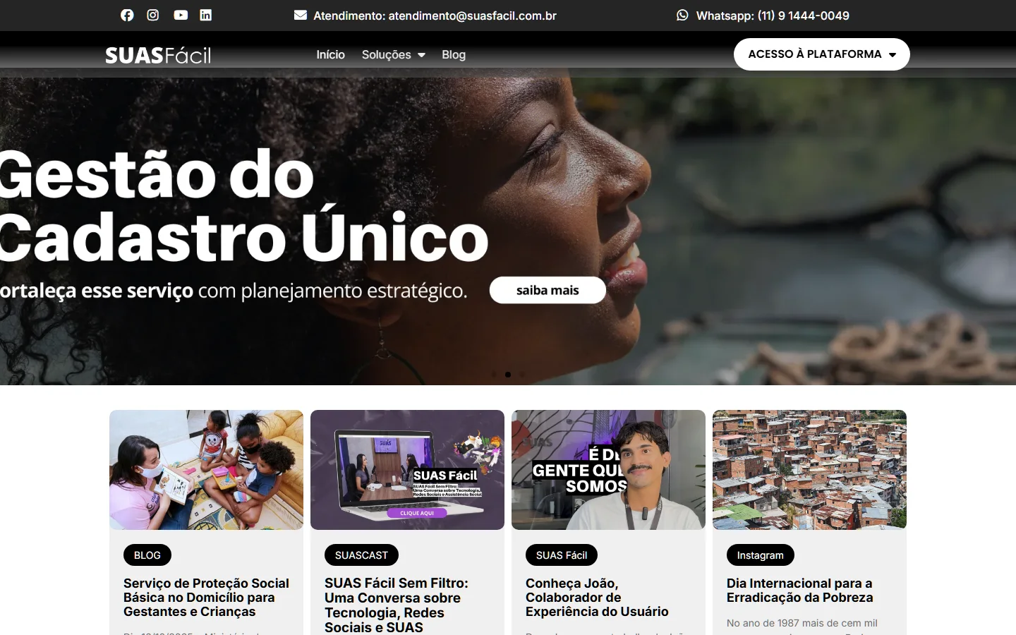 Plataforma SUAS Fácil em uso
